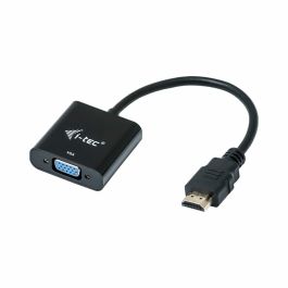 I-Tec HDMI2VGAADA - Adaptador conversor HDMI a VGA, Full HD 1080p, Macho a Hembra, Cable 0.15m, Negro