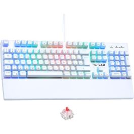 The G-Lab THE3760162051063 Teclado Gaming KEYZ RUBIDIUM Mecánico Interruptor Rojo RGB Con Cable Azerty Blanco con Reposamuñecas