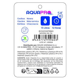 Inde Nevera portátil Iml 15L Aquapro, Capacidad 15 litros, Dimensiones 24.3 x 31 x 32.5 cm (4 Unidades)