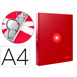 Antartik Carpeta A4 con 4 Anillas Redondas de 25 mm Forrada Color Frambuesa Precio: 5.50000055. SKU: B1J9H42FNE