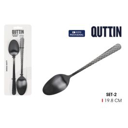Inde Set de 2 Cucharas de Mesa Moma Black Matt - Acero Inoxidable - 19.8x3.8 cm (12 Cajas)