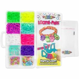 Bandai BAN1738045210754 Rainbow Loom Mini Combo Set Loomi Pals - Caja para hacer pulseras con 2100 elásticos y 60 charms
