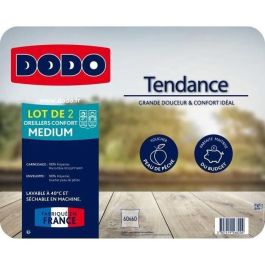 Dodo Set de 2 Cojines Tentación 60x60 cm Relleno Poliéster Fibra Hueca 100% Silicona Funda Piel de Melocotón Blanco