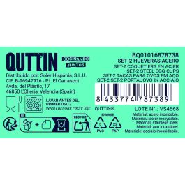 Quttin Set de 2 Hueveras de Acero 5 x 9.9 x 8 cm (24 Unidades)