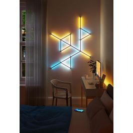 Nanoleaf Lines Starter Kit 15PK - Barras LED Inteligentes Modulares RGBW, 16M Colores, 2 Zonas por Barra, Diseño Geométrico, Control por App, Adhesivo Incluido