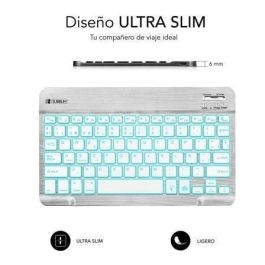 Teclado Compacto Inalámbrico por Bluetooth Subblim Smart Backlit/ Plata Teclado Compacto Inalámbrico por Bluetooth Subblim Smart Backlit/ Plata