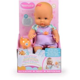 Nenuco NFN88 Muñeca Bebé Mi Primer Baño con Pez, 35 cm, A partir de 10 meses