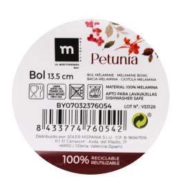 Bol de melamina Petunia 13.5 cm brillo - La Mediterranea (24 Unidades) Bol de melamina Petunia 13.5 cm brillo - La Mediterranea (24 Unidades)