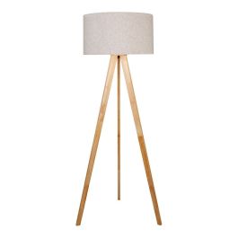 Lámpara de pie e27 madera, hierro y tela ø50 x 28 cm Precio: 68.7900004. SKU: B1CRWMWGJ9