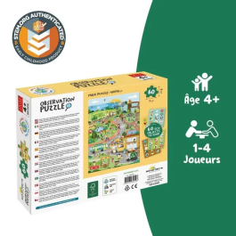 Adventerra GEO7640179640503 Juegos educativos Puzzle de observación Ciudad Verde Puzzle ecológico Descubrimiento ciudades sostenibles Póster incluido