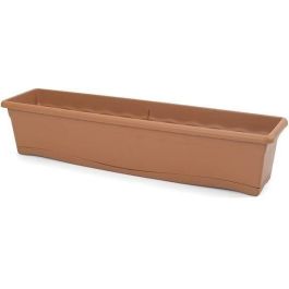 Plastiken Jardinera con plato integrado color terracota 80x20cm en polipropileno