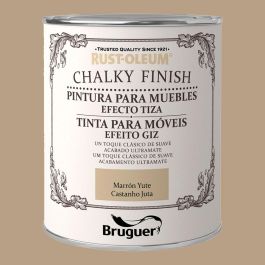 Bruguer Rust-oleum Chalky Finish Pintura a la Tiza Marrón Yute 0,750L 5397544 - Acabado Ultra Mate, Efecto Empolvado