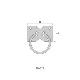 Edm Placa con Anilla Aparca Perros 70x5mm Cromadas Pack 2 Unidades