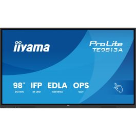 Iiyama TE9813A-B1AG Pantalla Interactiva 98" UHD IPS Android 14 8/128GB 450cd/m² Antiglare LAN WiFi-6/BT 5.0 OPS Slot VESA 400x400 Negro