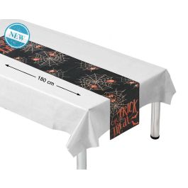 Camino de Mesa Negro con Telarañas Blancas 180x35 cm Halloween Precio: 2.50000036. SKU: B1BQFEBRN6