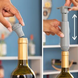 Bomba de Vacío y Tapones para Vino Winuum InnovaGoods (4 tapones)