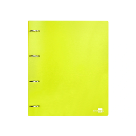 Liderpapel Carpeta 4 anillas 40 mm Polipropileno DIN A4 Amarillo Fluor Opaco