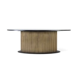 Giner Y Colomer Mesa de Comedor Ovalada con Tapa de Madera de Mango y Base Dorada 220 cm Precio: 2056.9879. SKU: B1D7F429BC