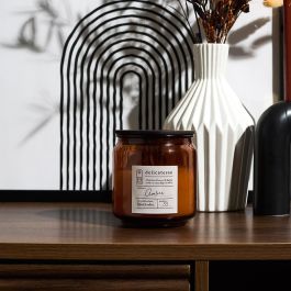 Home Deco Factory Vela Perfumada Tarro de Vidrio con Tapa 9,6 cm - Ámbar, Flor de Algodón, Bruma del Bosque - Colección Cocooning