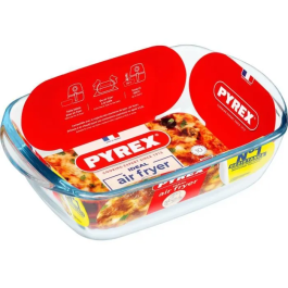 Pyrex Prepware Fuente Rectangular de Vidrio Transparente 23x15 cm - 1.1 L, Resistente a Rayaduras y Apta para Horno, Microondas y Congelador