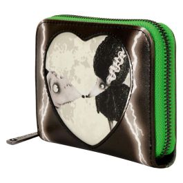 Loungefly Cartera Disney Sparky Frankenweenie Brilla Oscuridad - Piel Sintética con Glitter 12.5x10cm, 4 Ranuras Tarjeta