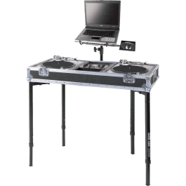 Quiklok Mesa Plegable XL para Teclado, Mezclador y Altavoz con Altura Ajustable (740-1180mm) - Carga Máxima 113.10 kg