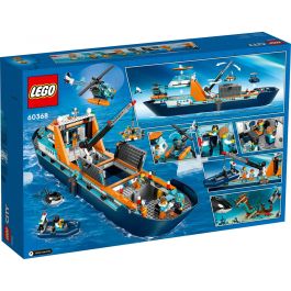 LEGO City 60368 The Arctic Exploration Ship, gran juguete de bote flotante para niños