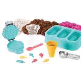 Spin Master 6059742 Kinetic Sand Ice Cream Treats Arena Mágica Perfumada Vainilla Chocolate Fresa con Accesorios +6 años