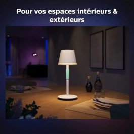 Philips Hue Lámpara de Mesa Portátil Belle Compatible con Bluetooth Blanco PHI8719514404571