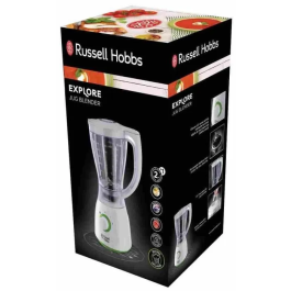 Russell Hobbs 22250-56 Licuadora Clásica - Blanco, 600W, 1.5L, 2 Velocidades con Función de Pulso, 4 Cuchillas de Acero Inoxidable