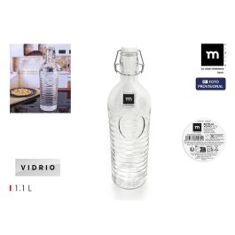La Mediterran Botella Vidrio Clásica Boca Ancha 1.1L 30.4 x 9.2 x 9.1 cm
