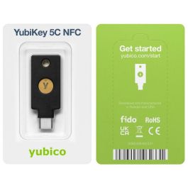 Yubico YubiKey 5C NFC Llave de Seguridad Hardware Multi-Protocolo FIDO2 U2F PIV para Autenticación de Dos Factores y Sin Contraseña Anti-Phishing