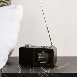 Lenco CR-625BK Radio Reloj con Sintonizador FM PLL y Pantalla LED – Negro
