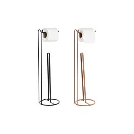 DKD Home Decor Portarrollos Moderno de Metal para 4 Rollos Naranja Gris 15x15x54 cm (6 Unidades)