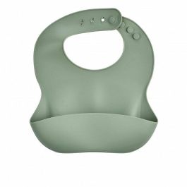 Thermobaby AAAMI10102 Set de 2 Baberos de Silicona 1 Verde Cactus + 1 Gris