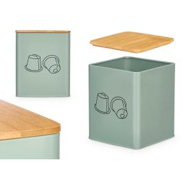Tarro Cuadrado Tapa Bambu Portacapsulas Verde Ment Kinvara 14x16x14cm (12 Unidades) Precio: 81.52254. SKU: B149Q36H4X