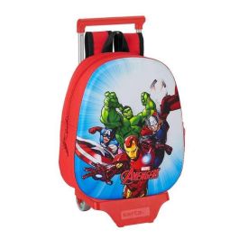 Mochila Escolar 3D con Ruedas 705 The Avengers Rojo