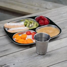 Thermobaby AAAOY87758 Bandeja Compartimentada con 4 Compartimentos de Acero Inoxidable y Libre de BPA