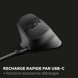 Mobility Lab M30W-L Ratón Inalámbrico Ergonómico para Zurdos - Dual Bluetooth + Receptor USB 2.4GHz - Negro