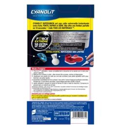 Cyanolit CYA3279580010526 Pegamento de reparación Super unick instant pro, Alta resistencia, Fijación rápida, 20 g