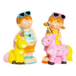 Figura Mediterraneo DKD Home Decor Rosa Azul 19 x 40 x 23 cm (2 Unidades) Precio: 22.40436. SKU: S3012130