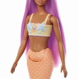 Barbie Sirena Rosa HRR05 Muñeca Sirena con Pelo Rosa y Aleta Naranja