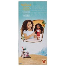 Jakks Pacific Muñeca Vaiana Disney 38 cm de PVC, incluye conjunto y tobillera, para niños +3 años