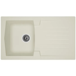 Stradour Fregadero de Cocina Empotrado 1 Bandeja + 1 Escurridor Arena - Resina - 86 x 50 cm - Blanco