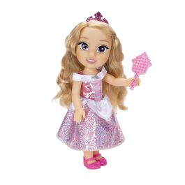 Jakks Pacific 230184 Muñeca Princesa Aurora Disney 38 Cm Articulada con Melena Rubia, Vestido Rosa y Accesorios