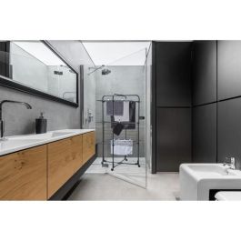 Leifheit AAANB89317 Tendedero Torre Classic Negro 27m espacio secado - 3 niveles, estantes plegables