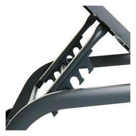 DKD Home Decor Tumbona Reclinable con Ruedas Gris Oscuro para Terraza y Jardín de Aluminio Textilene 64x97x187.5 cm