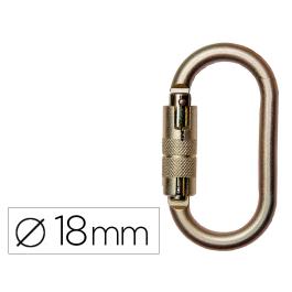 Faru Mosquetón Acero Galvanizado Automático con Virola 18 mm Resistencia 25 kn - Equipos Anticaídas