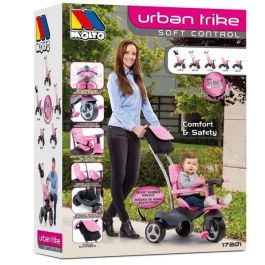 Molto Urban Trike Triciclo Rosa con Palo, Cinturón, Bolsa y Rueda de Goma 98 cm
