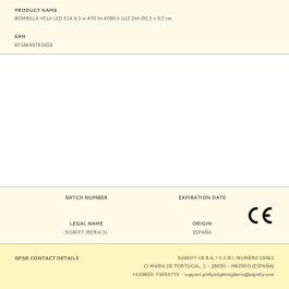 Philips Bombilla Vela LED E14 4.3W 470lm 4000K Luz Día No Regulable Ø3.5x9.7cm